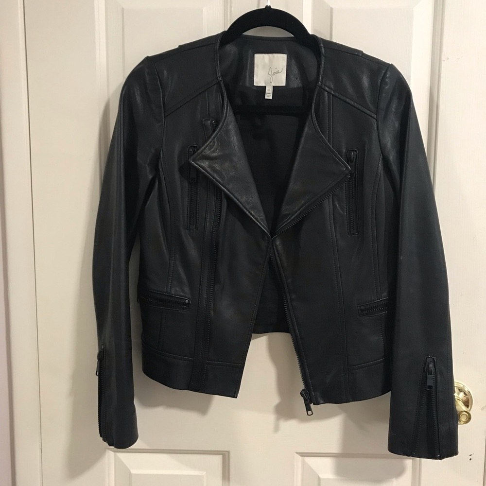 Joie black leather jacket